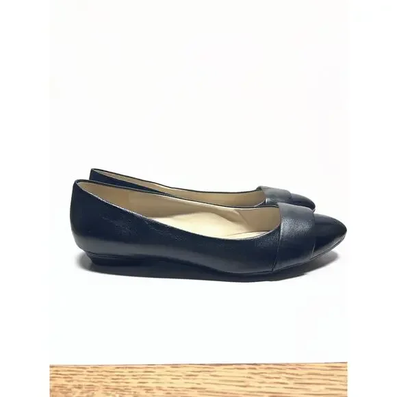 Naturalizer Maxwell black leather Cap Toe Ballet Flats new, size 8 - Picture 5 of 8